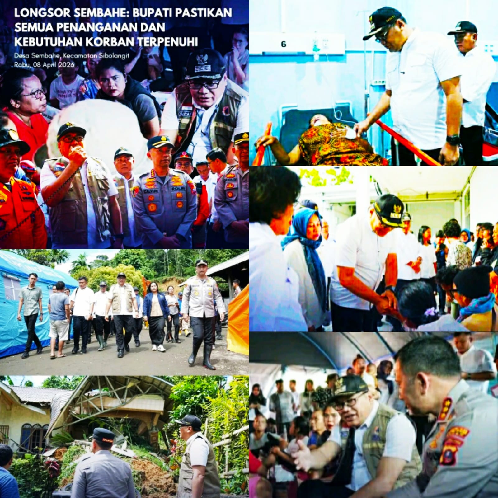 Bupati Deli Serdang dr. H. Asri Ludin Tambunan dan Wakil Bupati Lom Lom Suwondo, SS, Tinjau Lokasi Pengungsian Desa Sembahe