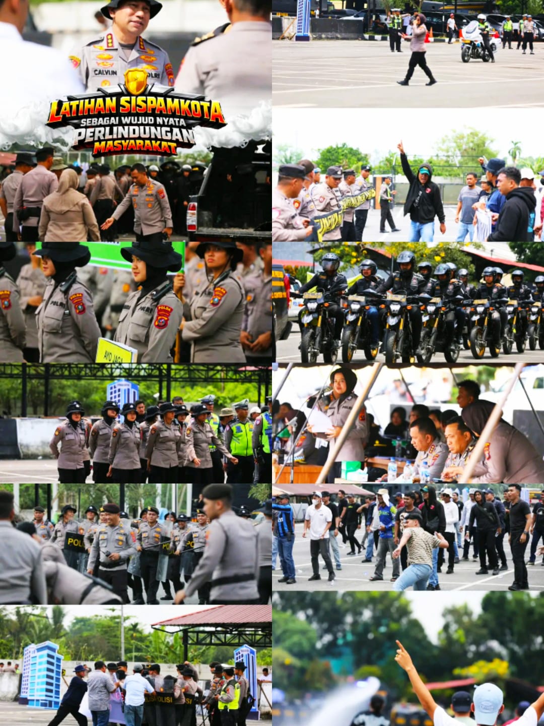 Kapolrestabes Medan Kombes Pol. DR. Jean Calvijn Simanjuntak, S.H. S.IK.Pimpin Latihan Sispamkota