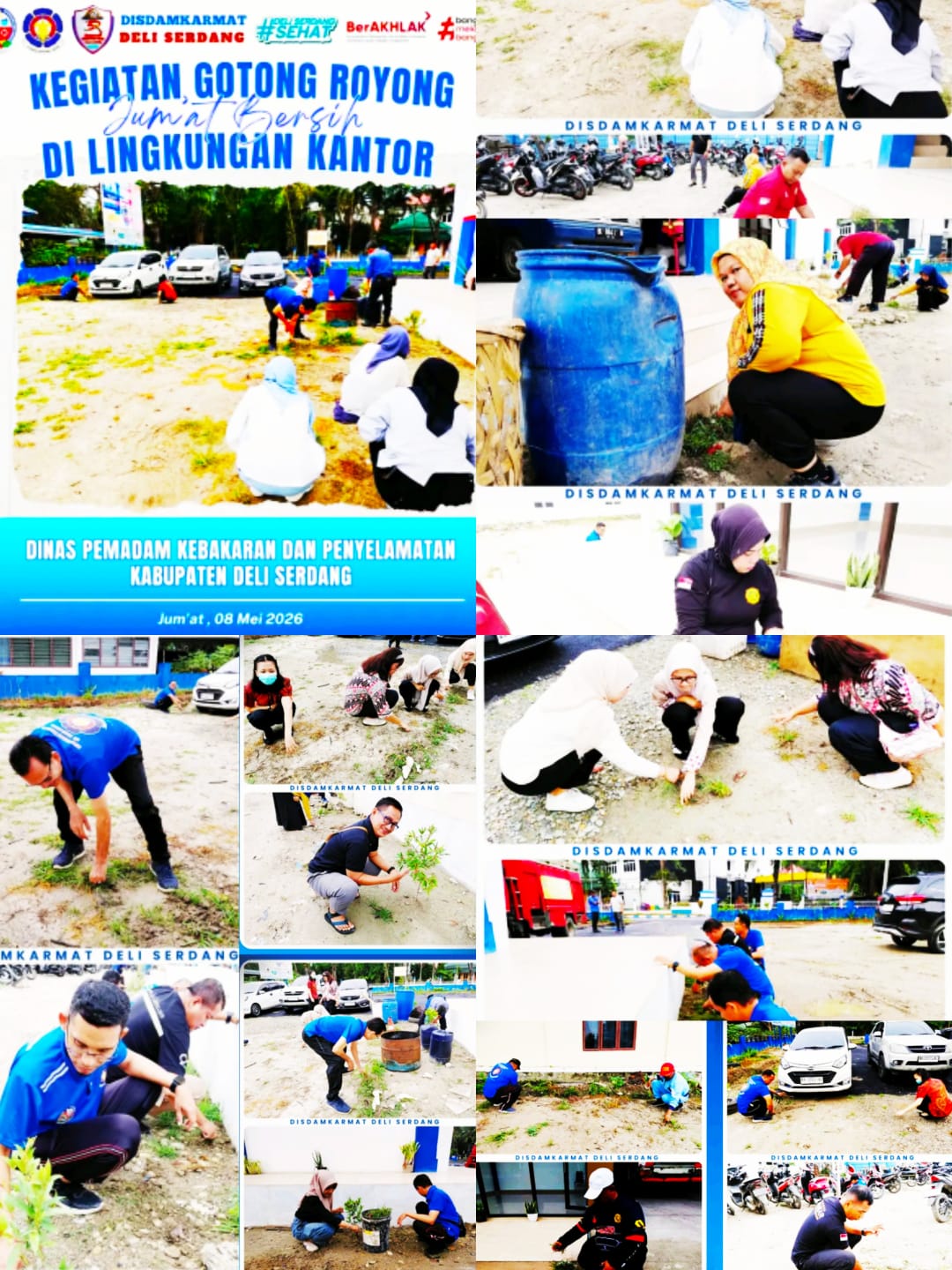 Gotong Royong Jumat Bersih, Kadis Damkarmat Deli Serdang: Berat Sama di Pikul, Ringan sama di Jinjing