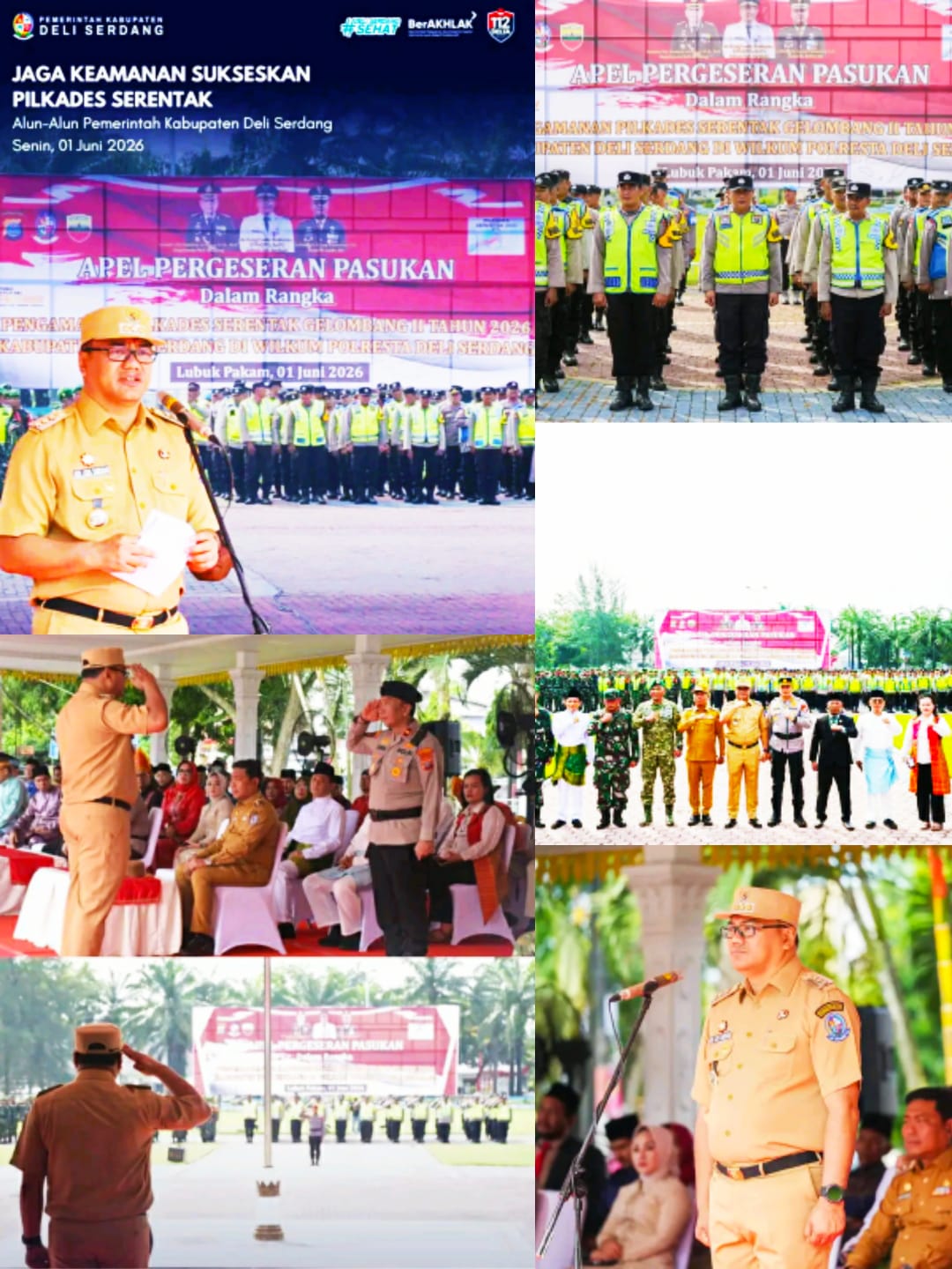 76 Desa di Deli Serdang Selesai Gelar Pilkades Serentak Gelombang II, Bupati Pimpin Apel Pergeseran Pasukan