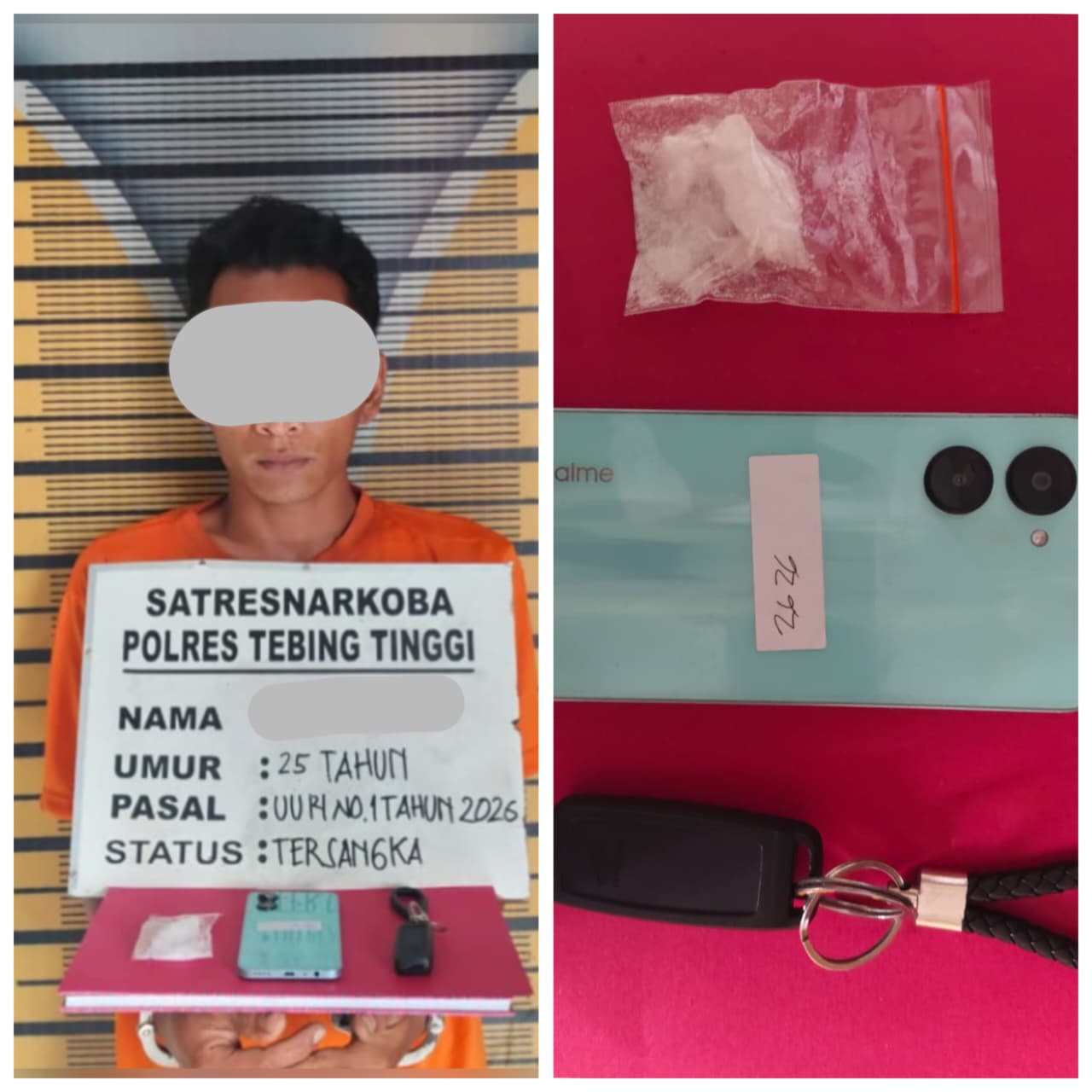 Sat Resnarkoba Polres Tebing Tinggi Amankan Pengedar dan Sabu 9,56 Gram