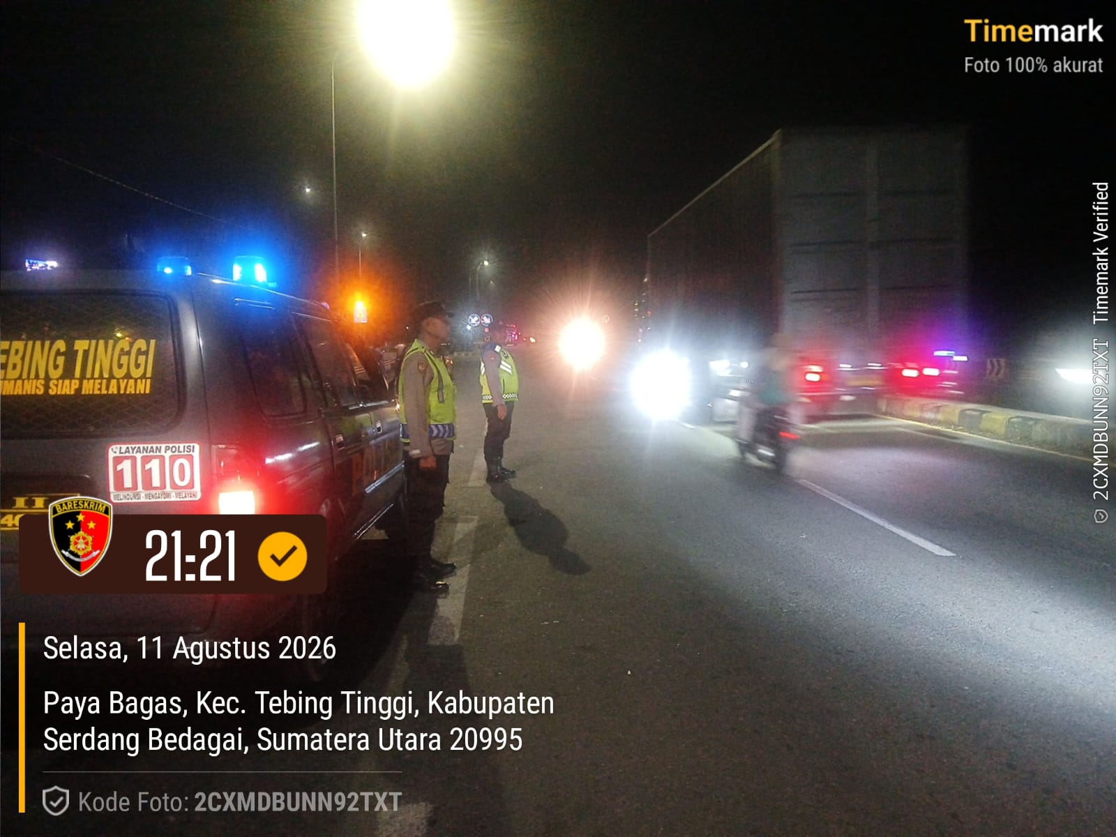 Polres Tebing Tinggi Intensifkan Patroli Blue Light di Exit Tol