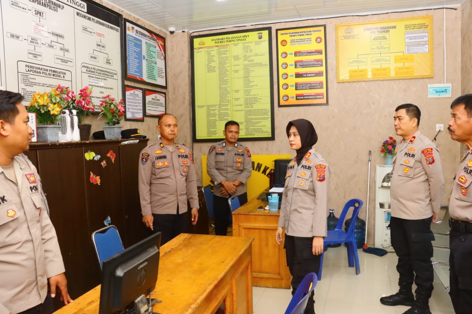 Kapolres Tebing Tinggi AKBP Rina Frillya, S.Ik Pastikan Pelayanan SPKT Berjalan Baik