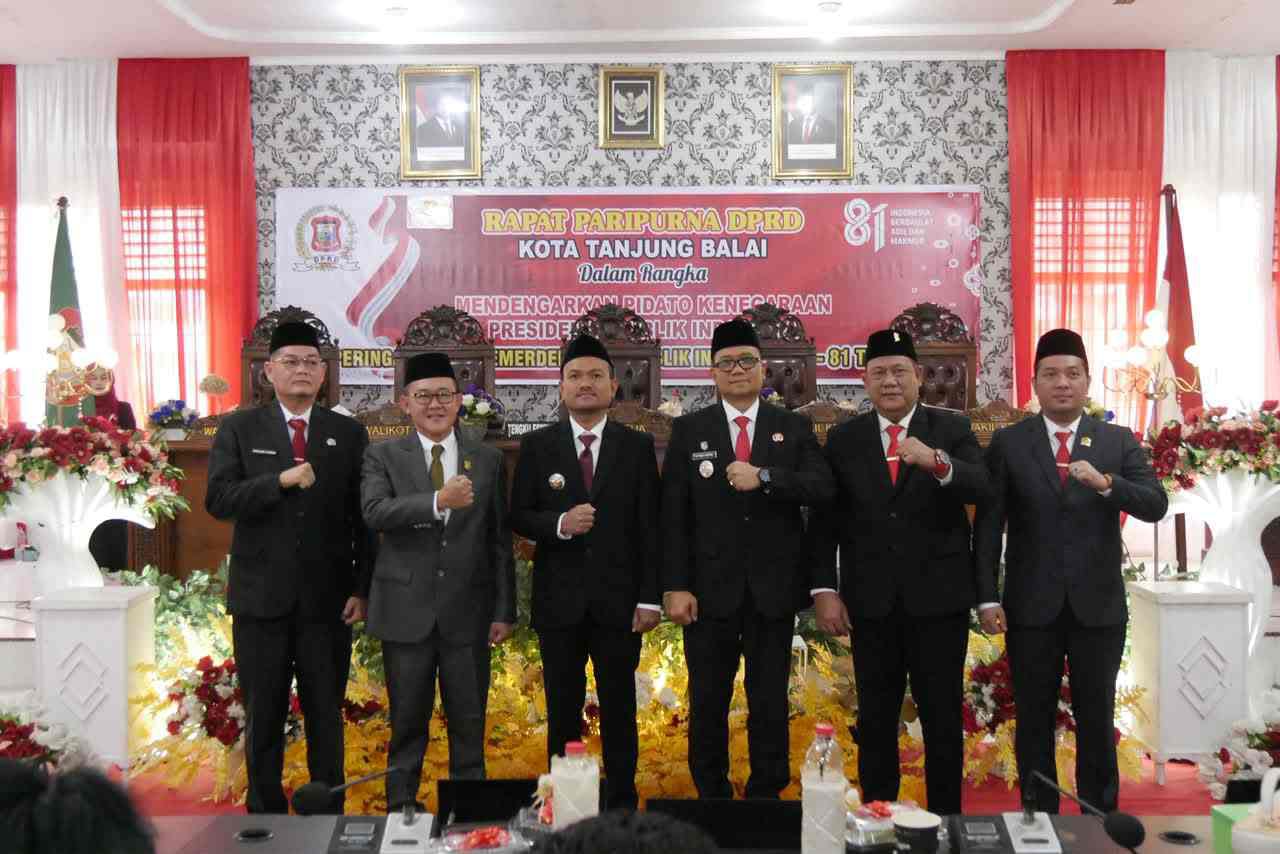 Wali Kota dan Wakil Wali Kota Tanjungbalai Hadiri Paripurna DPRD Dengar Pidato Kenegaraan Presiden Prabowo, Pemko Tanjungbalai Selaraskan Program Pusat dengan daerah.