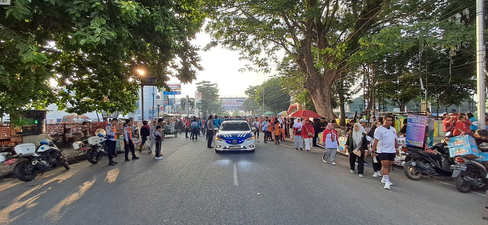 Sambut HUT Ke-81 RI, Polres Tebing Tinggi Pengamanan Fun Walk dan Car Free Day