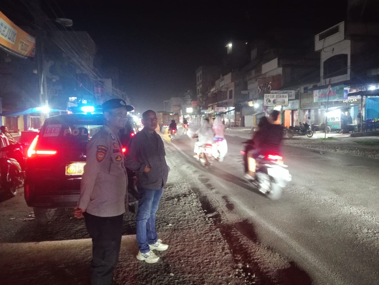 Patroli Mobile di Jalinsum, Polsek Air Putih Pastikan Kondusif Kamtibmas