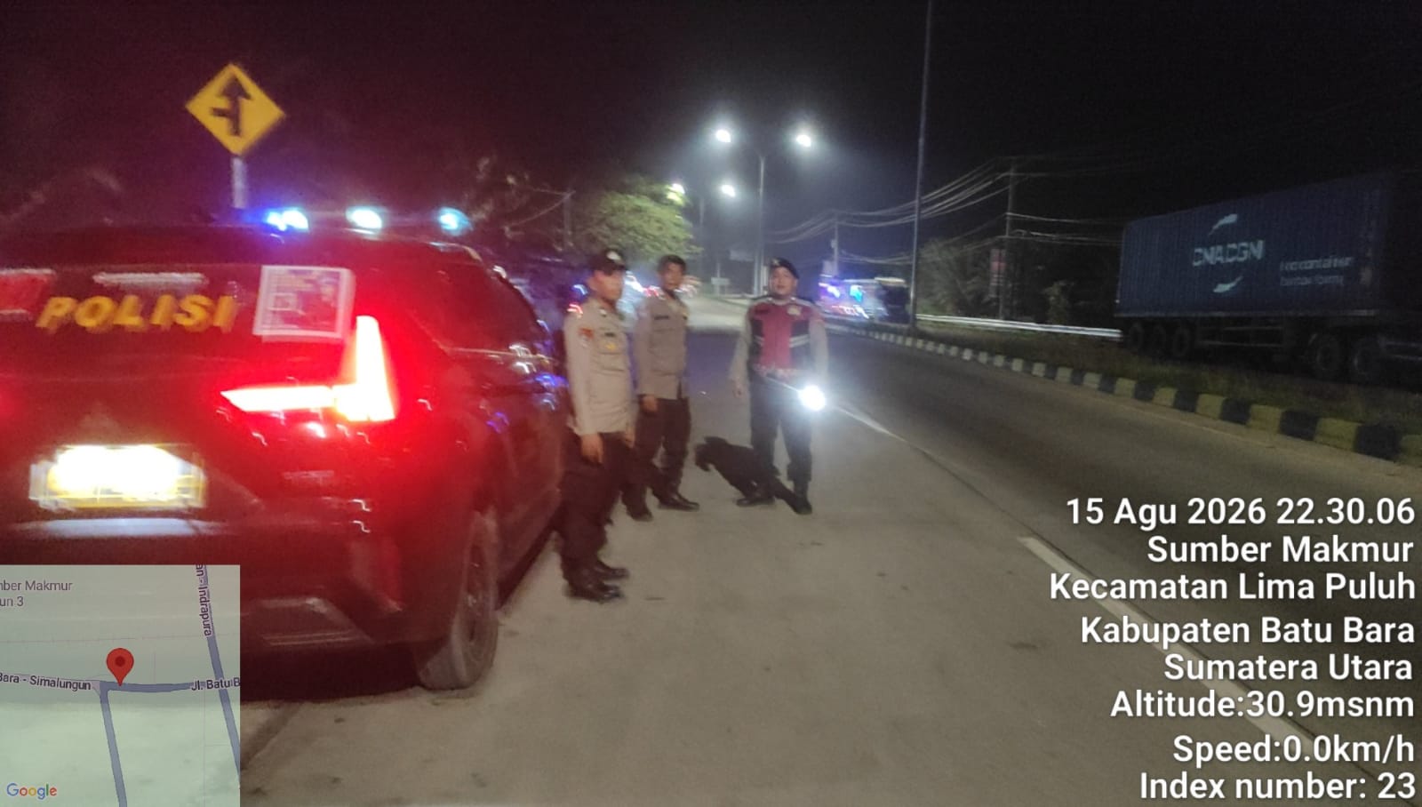 Polsek Lima Puluh Patroli Mobile Antisipasi Kejahatan Malam