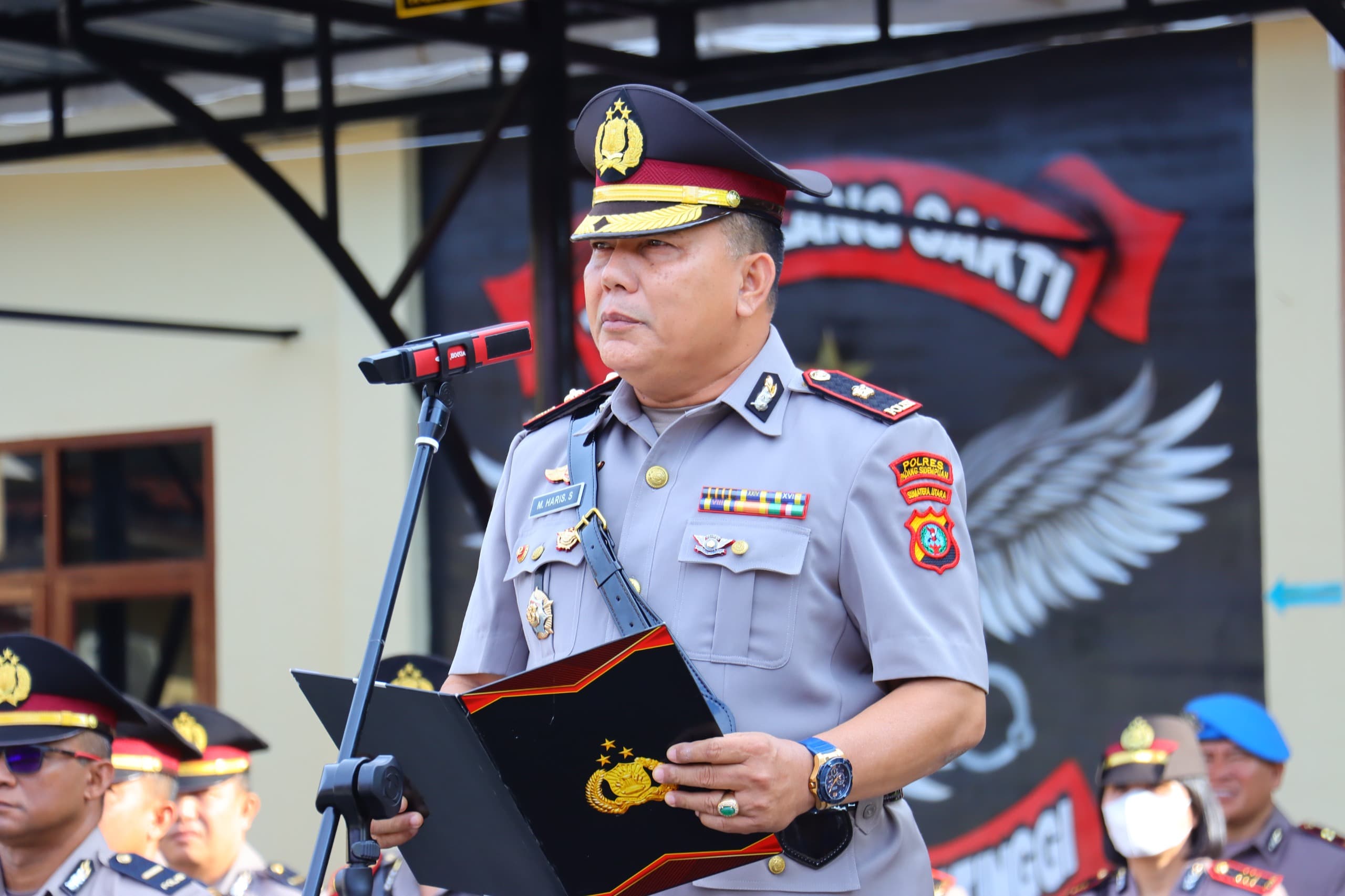 Wakapolres Tebing Tinggi Kompol M Haris Sihite, S.E, M.H Pimpin Upacara Hari Juang Polri 2026