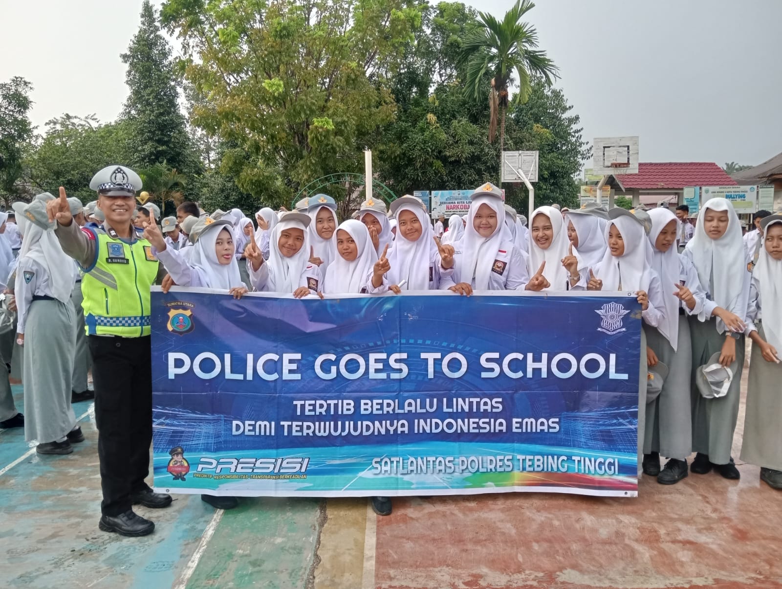 Satlantas Polres Tebing Tinggi Imbau Tertib Berlalulintas kepada Pelajar dan Masyarakat